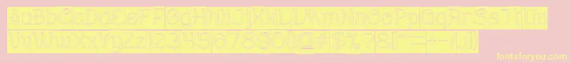 Everybody Hollow Inverse-Schriftart – Gelbe Schriften auf rosa Hintergrund