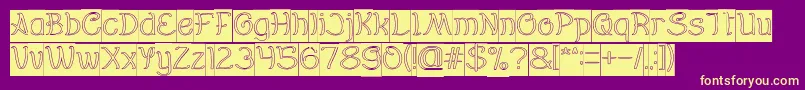 Everybody Hollow Inverse Font – Yellow Fonts on Purple Background