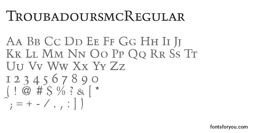 TroubadoursmcRegular Font – alphabet, numbers, special characters