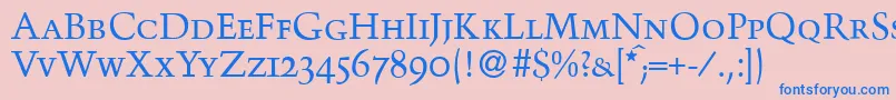 Police TroubadoursmcRegular – polices bleues sur fond rose