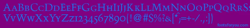 TroubadoursmcRegular Font – Blue Fonts on Purple Background