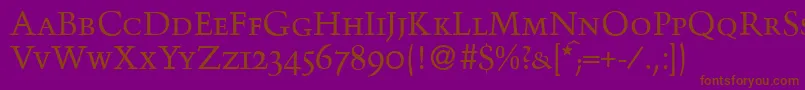 TroubadoursmcRegular Font – Brown Fonts on Purple Background