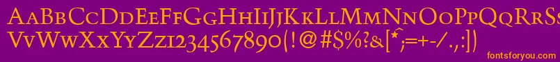 TroubadoursmcRegular Font – Orange Fonts on Purple Background