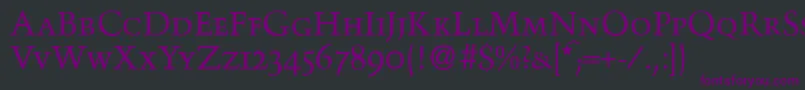TroubadoursmcRegular Font – Purple Fonts on Black Background