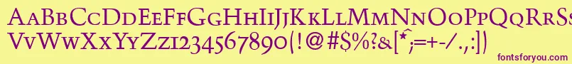 More about TroubadoursmcRegular Font TroubadoursmcRegular Font – Purple Fonts on Yellow Background