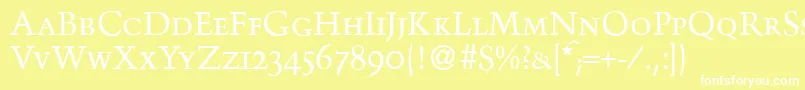 TroubadoursmcRegular Font – White Fonts on Yellow Background