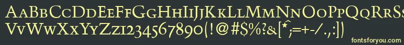 TroubadoursmcRegular Font – Yellow Fonts on Black Background