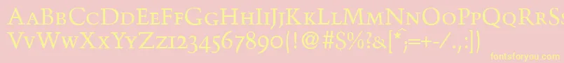 Подробнее о шрифте TroubadoursmcRegular Шрифт TroubadoursmcRegular – жёлтые шрифты на розовом фоне