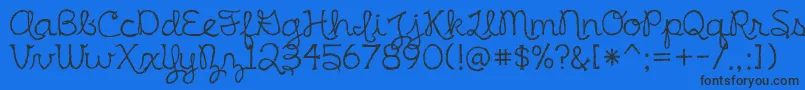 IrishSpaghetti-Schriftart – Schwarze Schriften auf blauem Hintergrund
