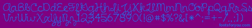 IrishSpaghetti Font – Blue Fonts on Purple Background