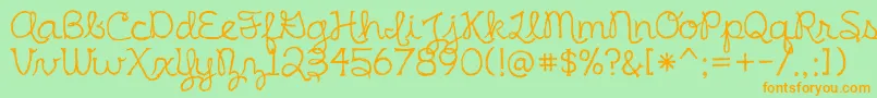 IrishSpaghetti-Schriftart – Orangefarbene Schriften auf grünem Hintergrund