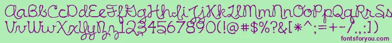 IrishSpaghetti Font – Purple Fonts on Green Background