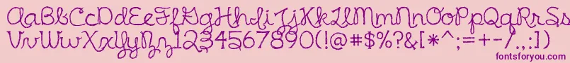 IrishSpaghetti Font – Purple Fonts on Pink Background