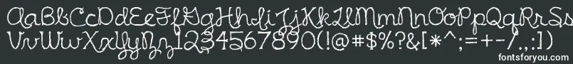 IrishSpaghetti-fontti – valkoiset fontit mustalla taustalla