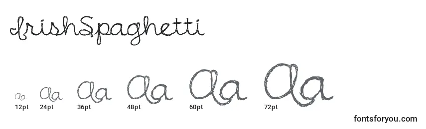 Размеры шрифта IrishSpaghetti