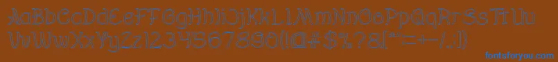 Everybody Hollow Font – Blue Fonts on Brown Background