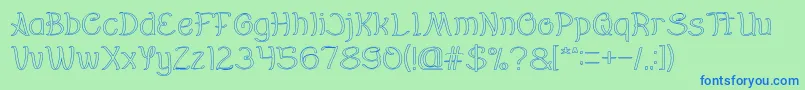 Everybody Hollow Font – Blue Fonts on Green Background