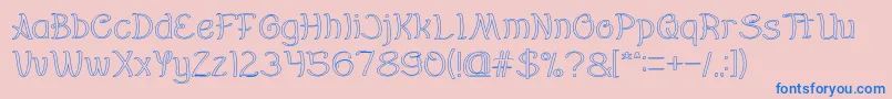 Everybody Hollow Font – Blue Fonts on Pink Background