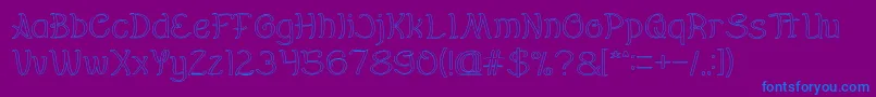 Everybody Hollow Font – Blue Fonts on Purple Background