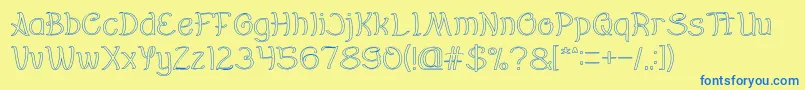 Everybody Hollow Font – Blue Fonts on Yellow Background