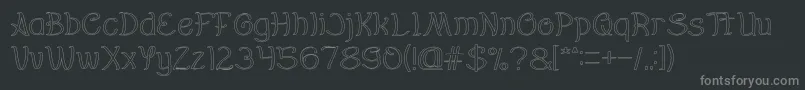 Everybody Hollow-fontti – harmaat kirjasimet mustalla taustalla