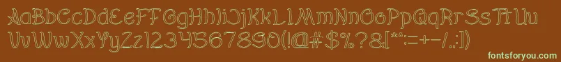 Everybody Hollow Font – Green Fonts on Brown Background