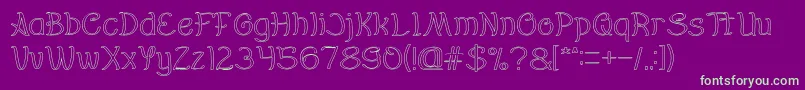 Everybody Hollow Font – Green Fonts on Purple Background