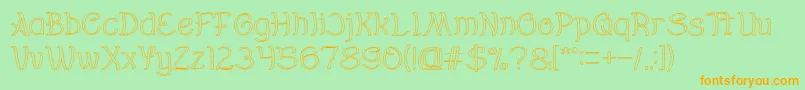 Everybody Hollow Font – Orange Fonts on Green Background