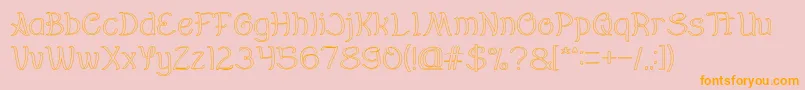 Everybody Hollow Font – Orange Fonts on Pink Background
