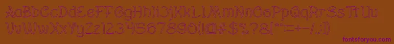 Everybody Hollow Font – Purple Fonts on Brown Background