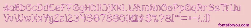 Everybody Hollow Font – Purple Fonts on Pink Background