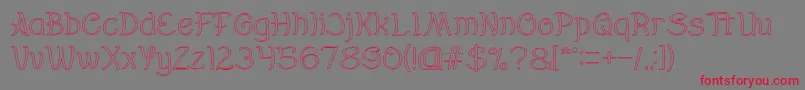 Everybody Hollow-Schriftart – Rote Schriften auf grauem Hintergrund