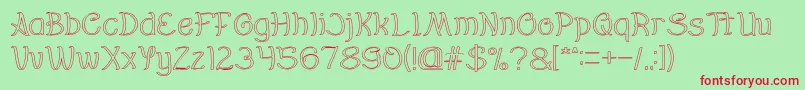 Everybody Hollow-fontti – punaiset fontit vihreällä taustalla