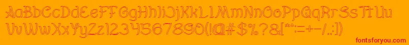 Everybody Hollow Font – Red Fonts on Orange Background