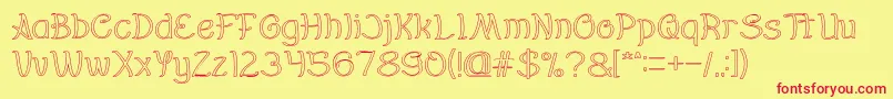 Everybody Hollow Font – Red Fonts on Yellow Background