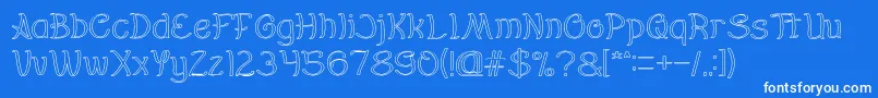 Everybody Hollow Font – White Fonts on Blue Background
