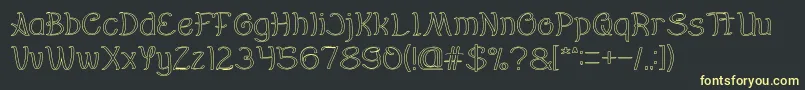 Everybody Hollow Font – Yellow Fonts on Black Background