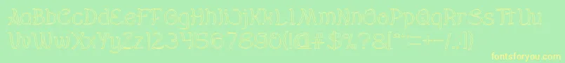 Everybody Hollow Font – Yellow Fonts on Green Background