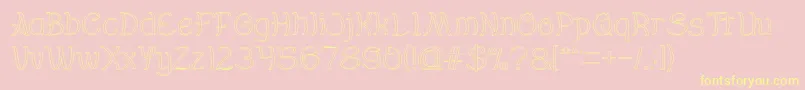 Everybody Hollow Font – Yellow Fonts on Pink Background