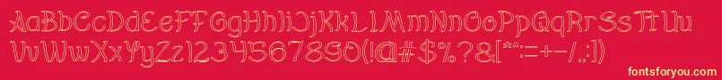 Everybody Hollow Font – Yellow Fonts on Red Background