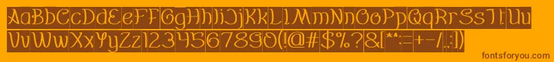 Everybody Inverse Font – Brown Fonts on Orange Background