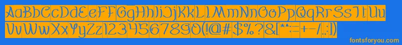 Everybody Inverse Font – Orange Fonts on Blue Background