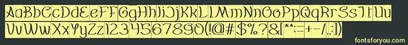 フォントEverybody Inverse – 黒い背景に黄色の文字