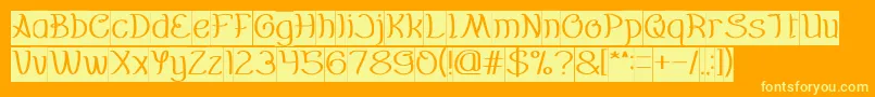 Everybody Inverse Font – Yellow Fonts on Orange Background