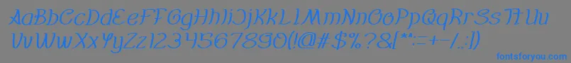Czcionka Everybody italic – niebieskie czcionki na szarym tle