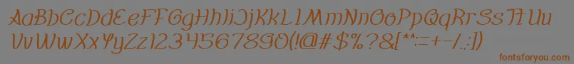 Saiba mais sobre a fonte Everybody italic Fonte Everybody italic – fontes marrons em um fundo cinza