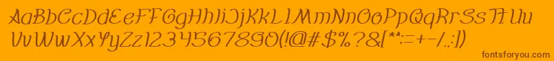 fuente Everybody italic – Fuentes Marrones Sobre Fondo Naranja