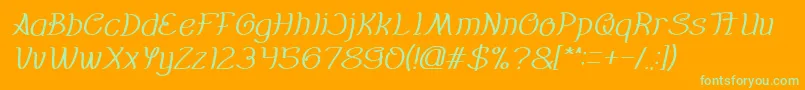 Police Everybody italic – polices vertes sur fond orange