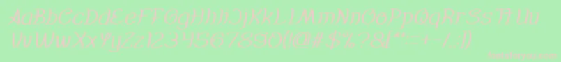 Fonte Everybody italic – fontes rosa em um fundo verde