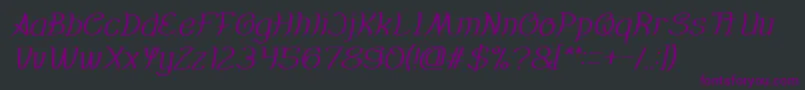 Weitere Informationen zur Everybody italic-Schriftart Everybody italic-Schriftart – Violette Schriften auf schwarzem Hintergrund